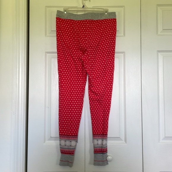 Cuddl Duds M pajamas 2pc red blue grey white. Cuffed sleeves & legs Drawstring - Picture 10 of 10